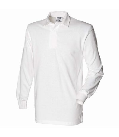 T-shirt de rugby à manches longues en coton homme blanc Front Row