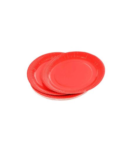 Lot de 20 Assiettes en Carton Vitamine 18cm Rouge