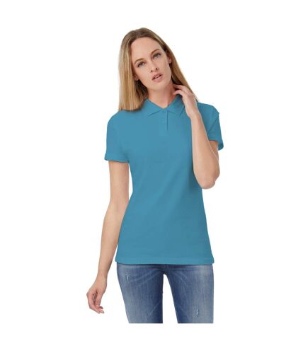 B&C Womens/Ladies ID.001 Plain Short Sleeve Polo Shirt (Atoll)