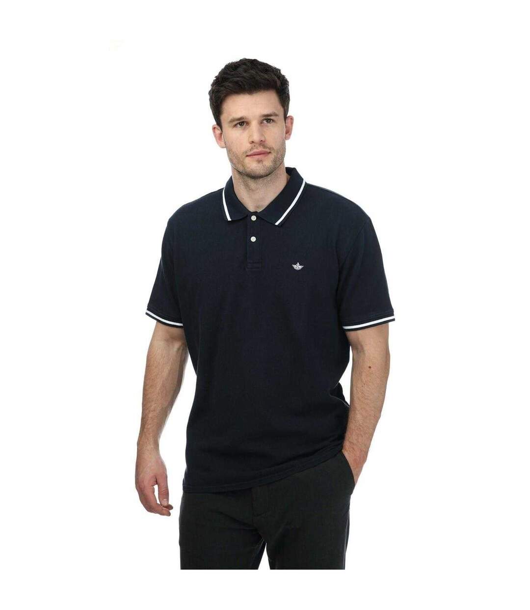 Mens Regular Short-sleeved Polo Shirt Navy Blazer Dockers-2