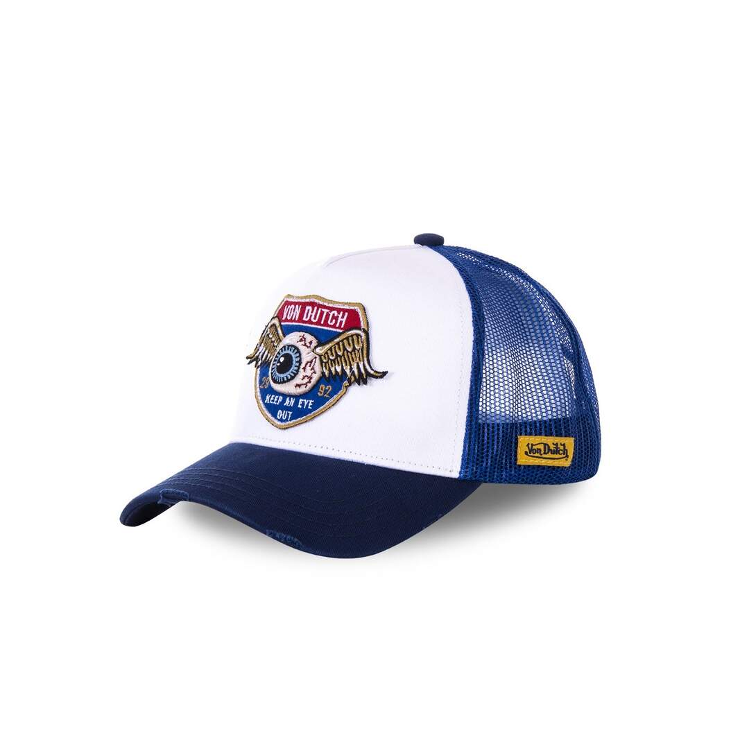 Casquette Trucker avec filet High Blanc et Bleu Vondutch-1