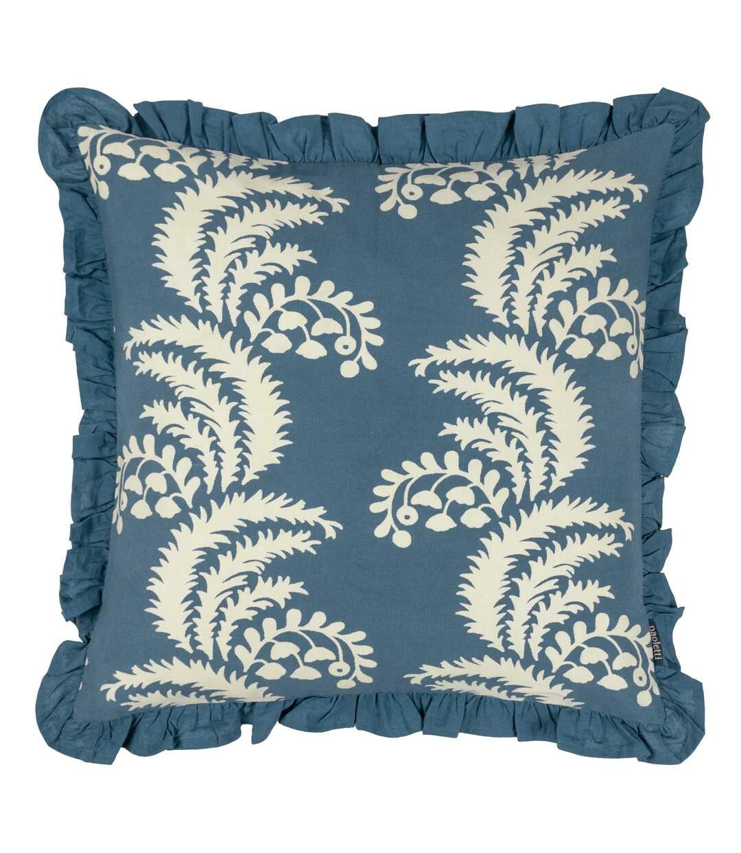 Montrose pleated floral cushion cover 50cm x 50cm french blue Paoletti-1