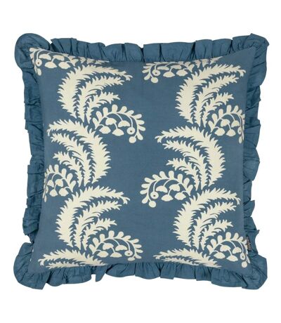 Montrose pleated floral cushion cover 50cm x 50cm french blue Paoletti