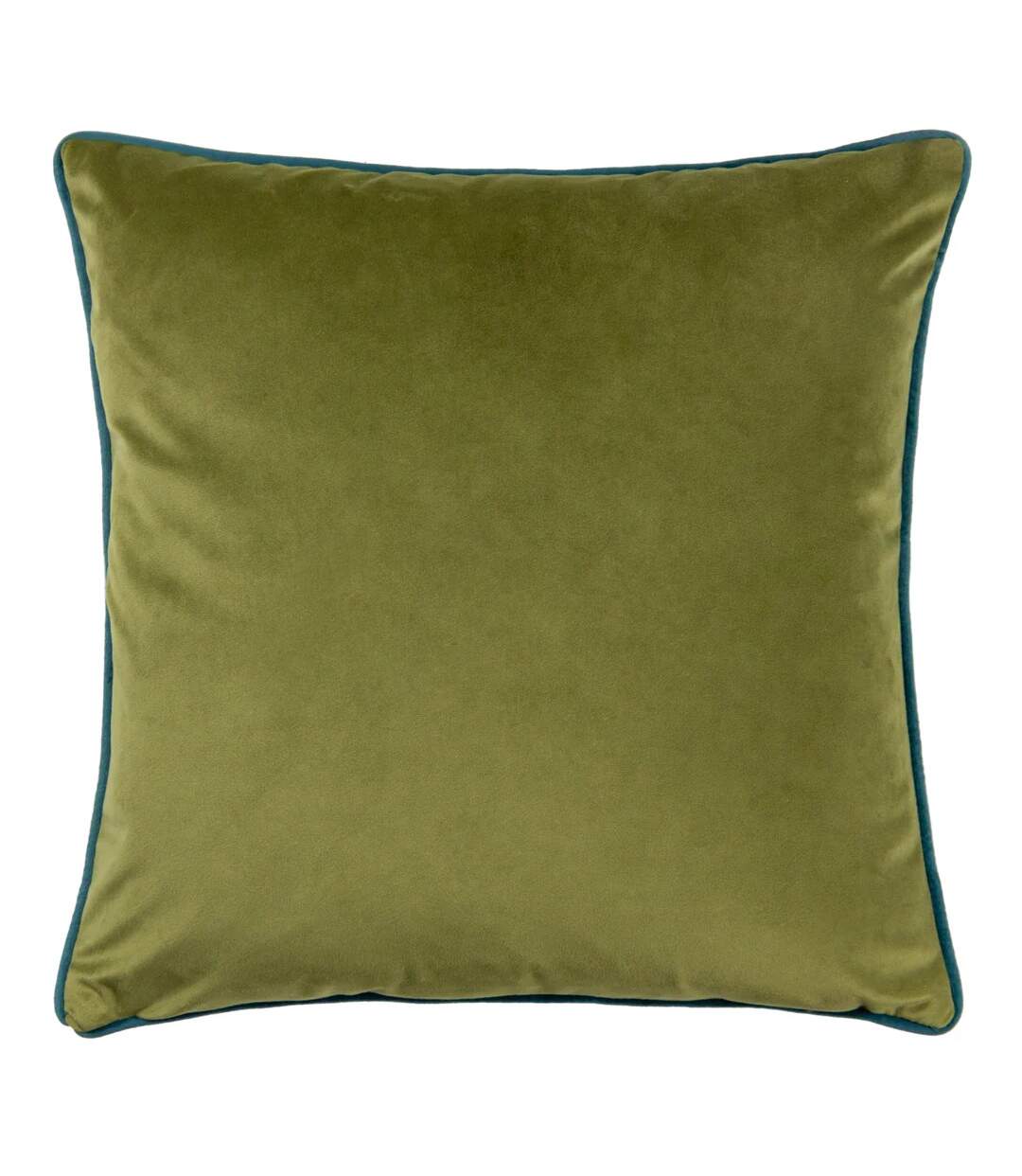 Aranya contrast piping velvet jungle cushion cover 43cm x 43cm jungle green Wylder