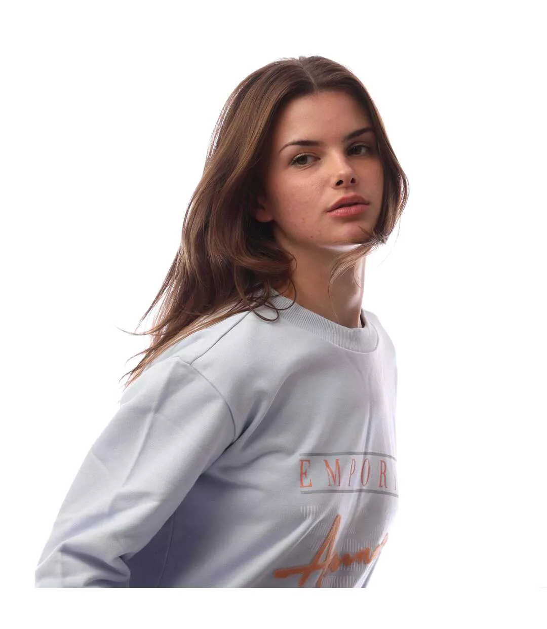 Womens/ladies Sweatshirt Blue Emporio Armani-4