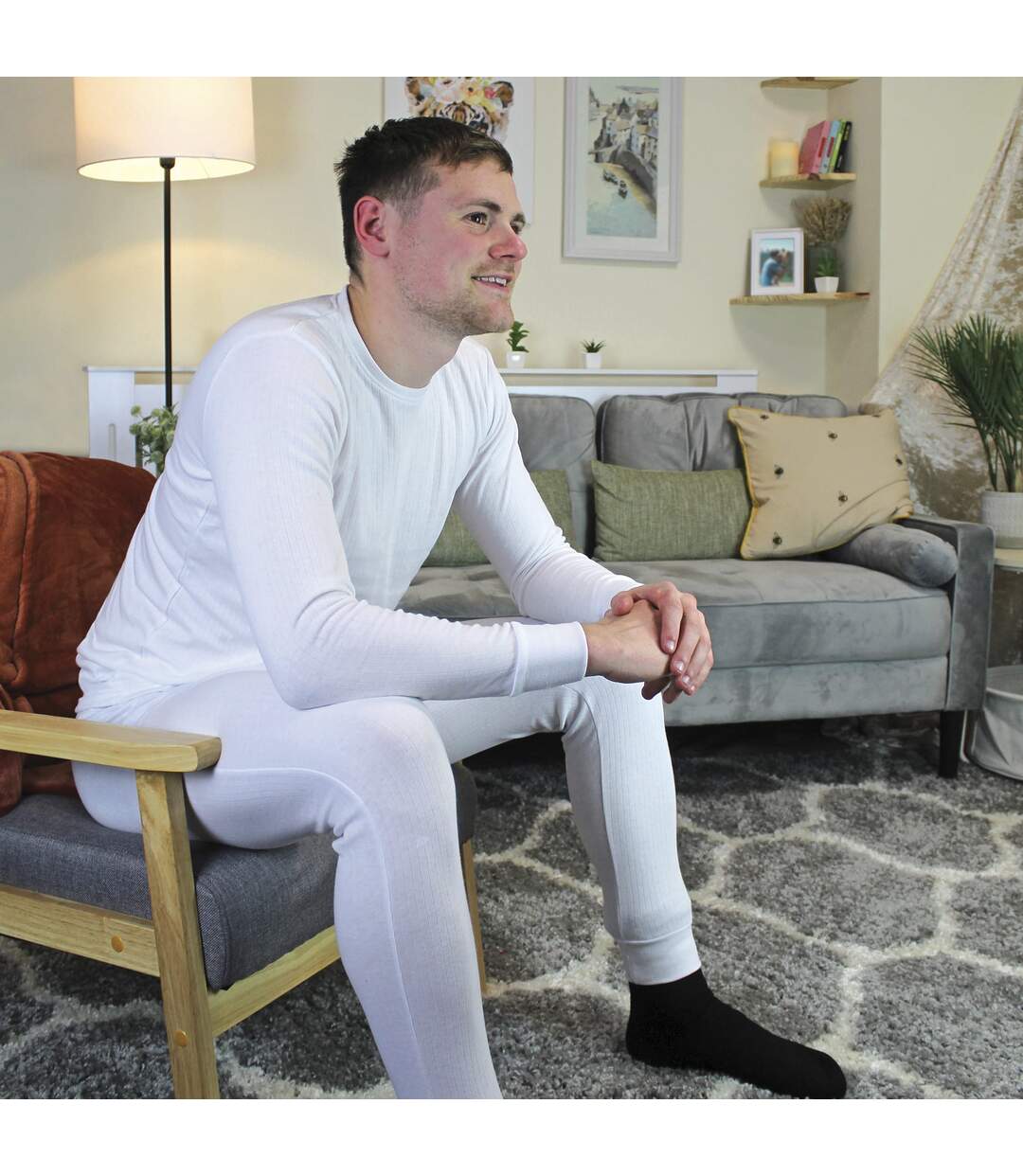 THMO - Homme Haut thermique Manches Longues Chaud sous Vetement Couche de Base-4