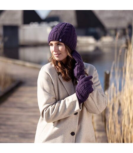 Ladies Striped Fleece Lined Knitted Warm Thermal Winter Gloves