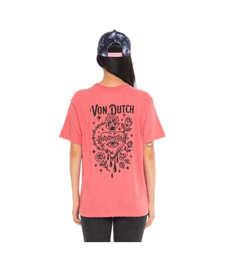 T-shirt femme col rond avec imprimé devant et dos Sacré Coeur Vondutch