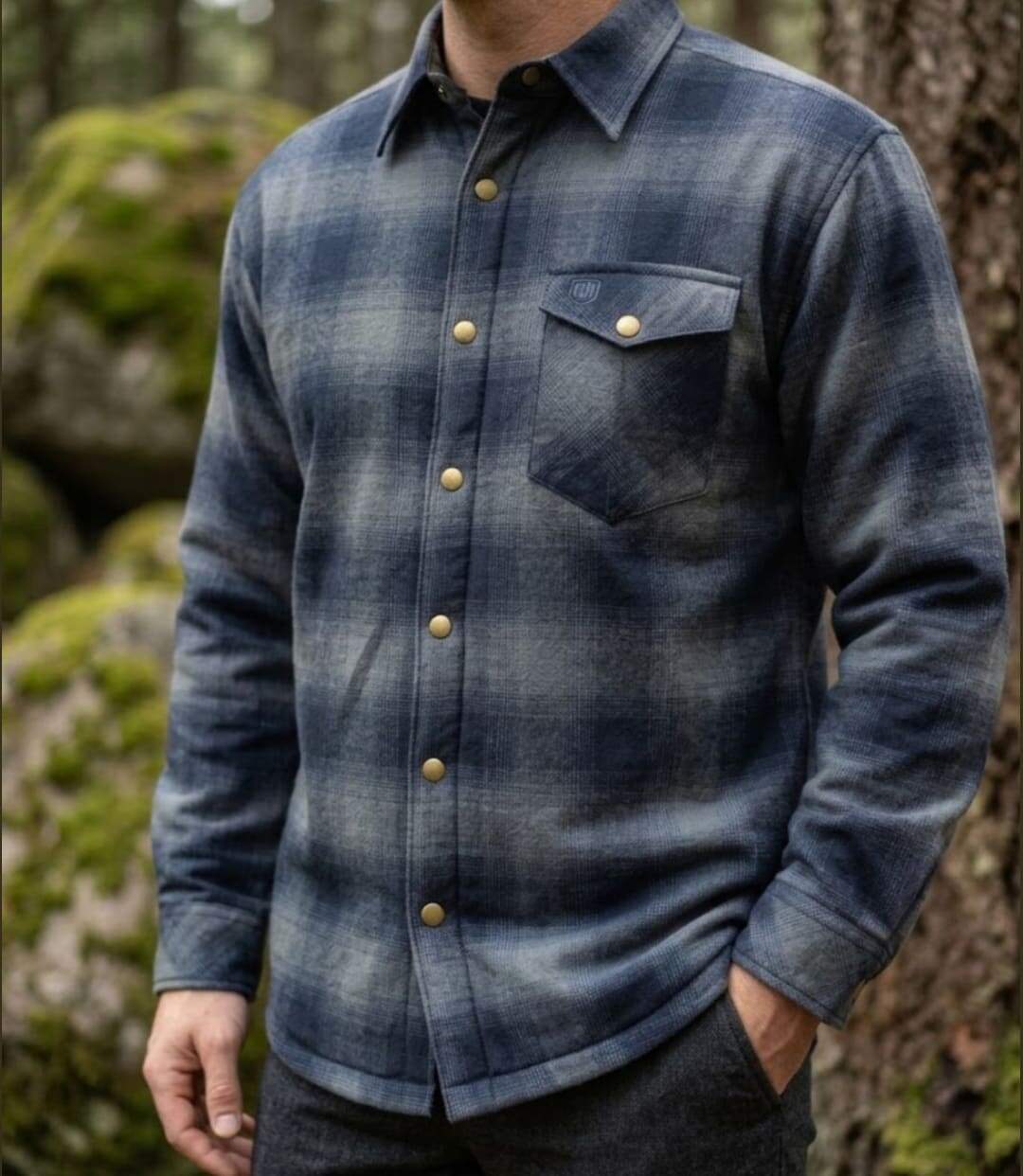 CHALLENGER BRUNO12 — Surchemise flanelle doublée kaki/noir : la chaleur garantie au style authentique-1