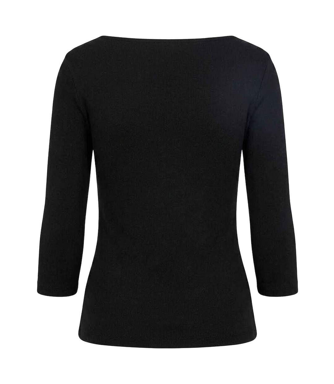 Womens/ladies Cody Boat Neck Slim T-shirt Black Tommy Hilfiger-2