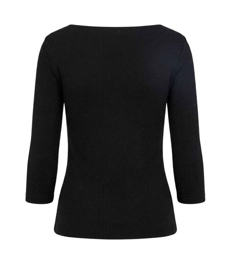 Womens/ladies Cody Boat Neck Slim T-shirt Black Tommy Hilfiger