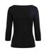 Womens/ladies Cody Boat Neck Slim T-shirt Black Tommy Hilfiger-2