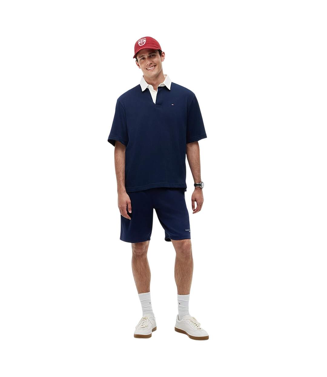 Polo Manches Courtes Motif/style Drapeau Homme Bleu Marine Tommy Hilfiger-4