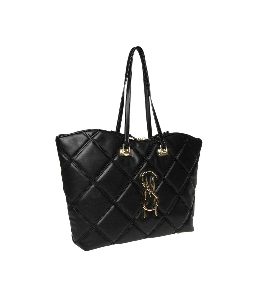 Womens/ladies Bvuse Quilted Tote Bag One Size Black Gold Steve Madden-3