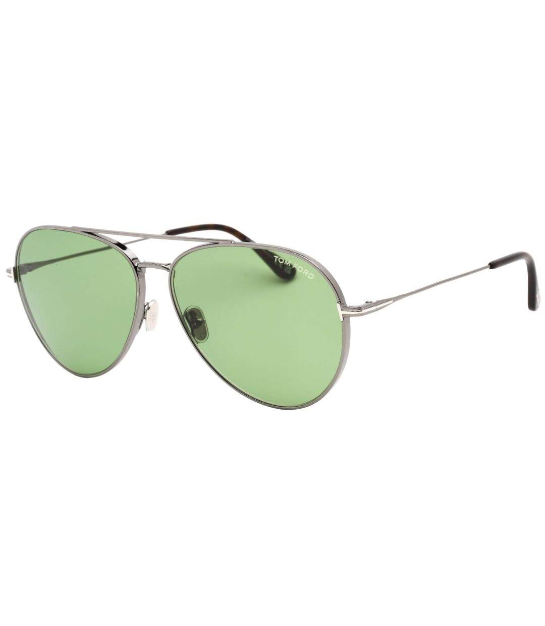 Lunettes De Soleil Motif/style Brillant Adulte Taille Unique Vert Argenté Tom Ford-2