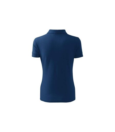 Womens/ladies Pique Polo Shirt Dark Blue Malfini