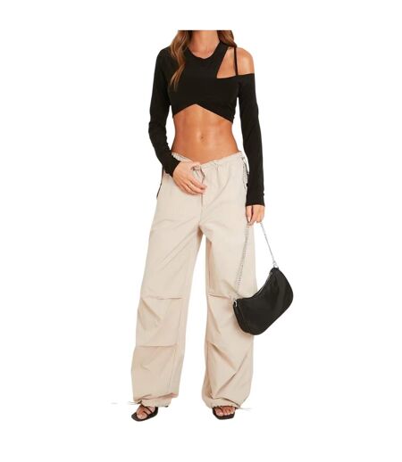 Pantalon À Poches Femme Beige Missy Empire