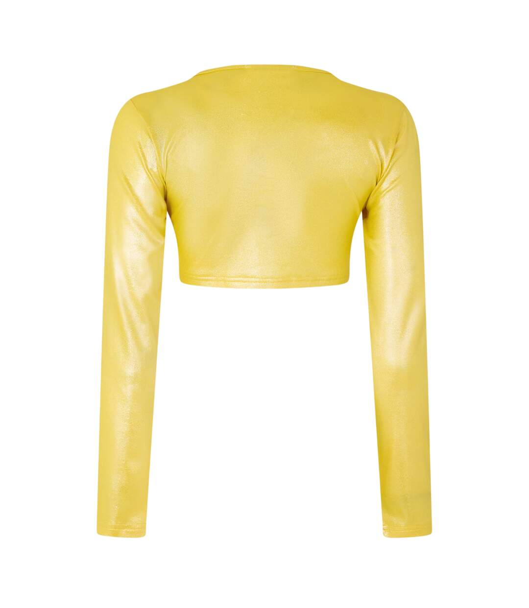 Haut Court Manches Longues Motif/style Découpé Femme Jaune AmyLynn-2