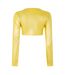 Haut Court Manches Longues Motif/style Découpé Femme Jaune AmyLynn-2