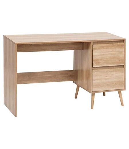 Bureau 2 tiroirs effet bois ABANA - Beige