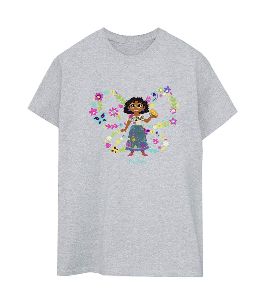 Disney Encanto Mirabel Butterfly Cotton Boyfriend T-Shirt Femme/Ladies (Gris sportif) - UTBI22393-1