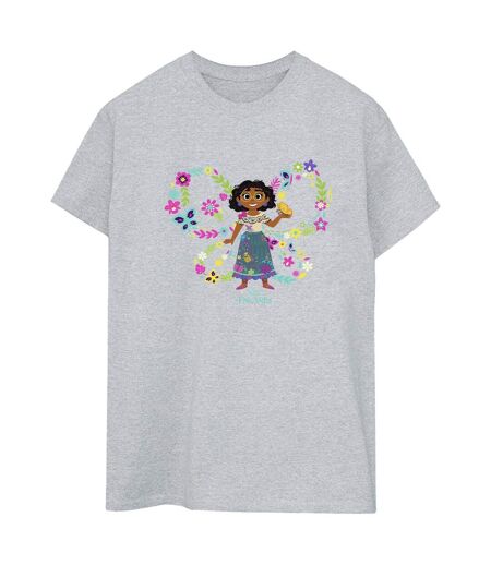 Disney Encanto Mirabel Butterfly Cotton Boyfriend T-Shirt Femme/Ladies (Gris sportif) - UTBI22393