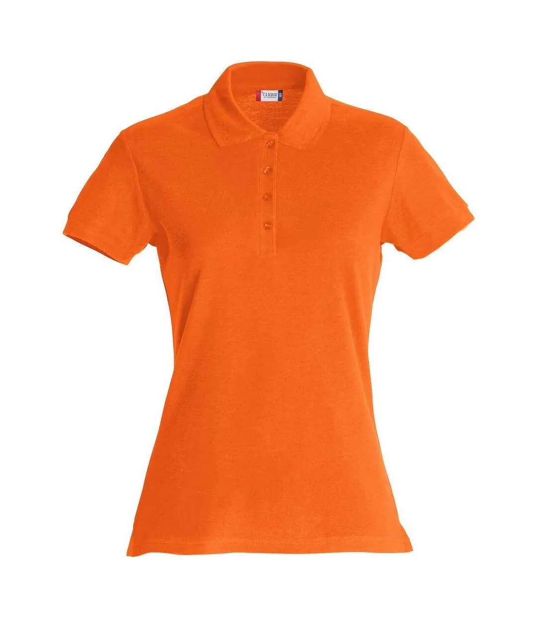 Womens/ladies Plain Polo Shirt Blood Orange Clique-1