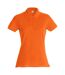 Womens/ladies Plain Polo Shirt Blood Orange Clique-1