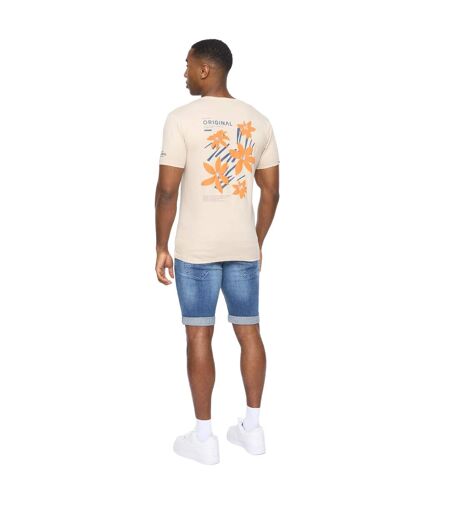 Mens flowers t-shirt light stone Crosshatch