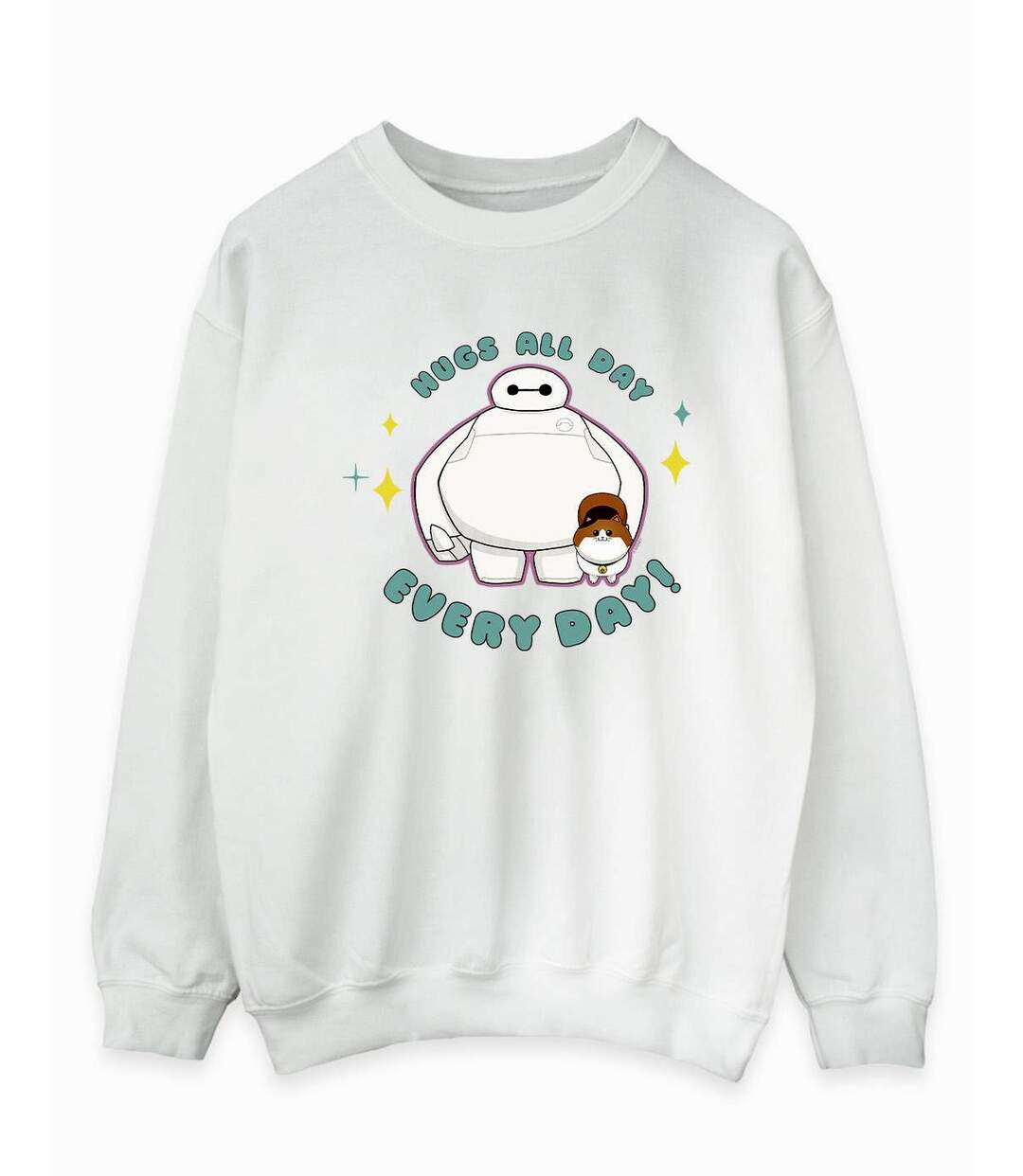 Disney Sweatshirt Big Hero 6 Baymax Hugs Everyday Womens/Ladies (Blanc) - UTBI11805-1
