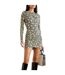 Robe Courte Motif/style Imprimé Intégral Femme Blanc Noir Imprimé Off White-1
