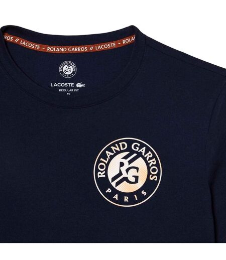 Mens Roland Garro Edition Logo Jersey T-shirt Blue Lacoste