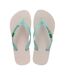 Womens/ladies Brazilian Flag Flat Flip Flops Beige Ipanema-2