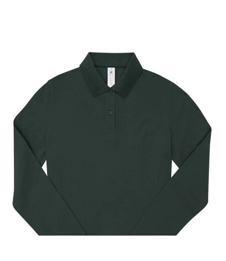 Mens My Long-sleeved Polo Shirt Dark Forest B&C