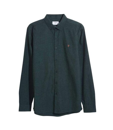 Mens Steen Organic Cotton Slim Shirt Dark Green Farah