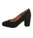 Womens/ladies High Block Heel Court Shoes Black Where´s That From-2