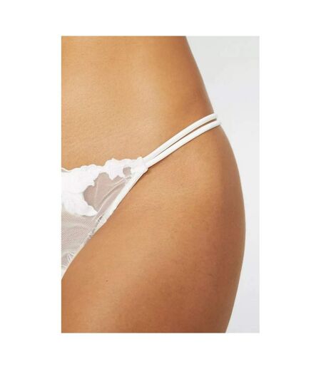 Gorgeous Womens/Ladies Lily Embroidered Bridal Thong (Ivory) - UTDH4358