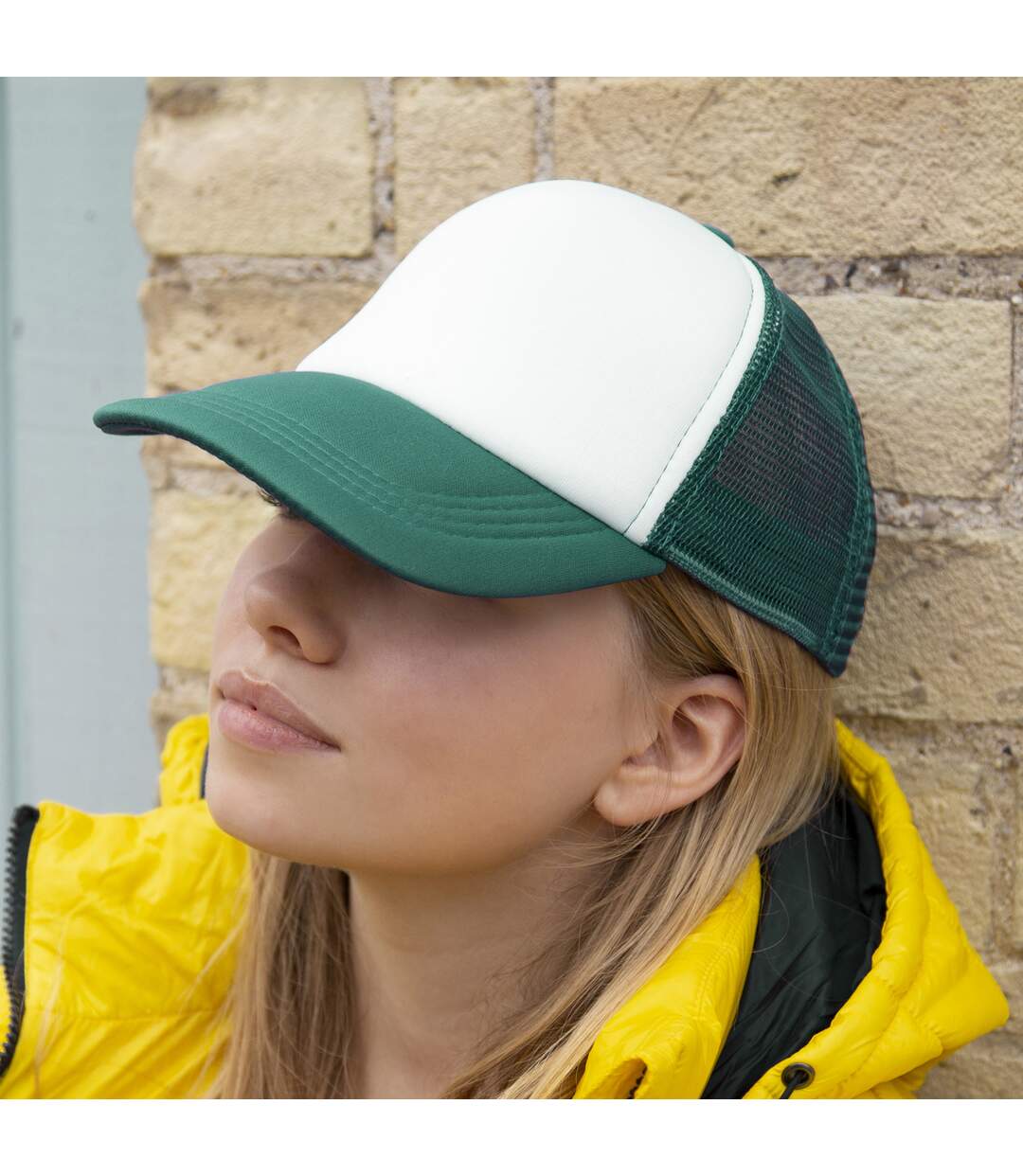 Casquette trucker detroit vert bouteille / blanc Result-2