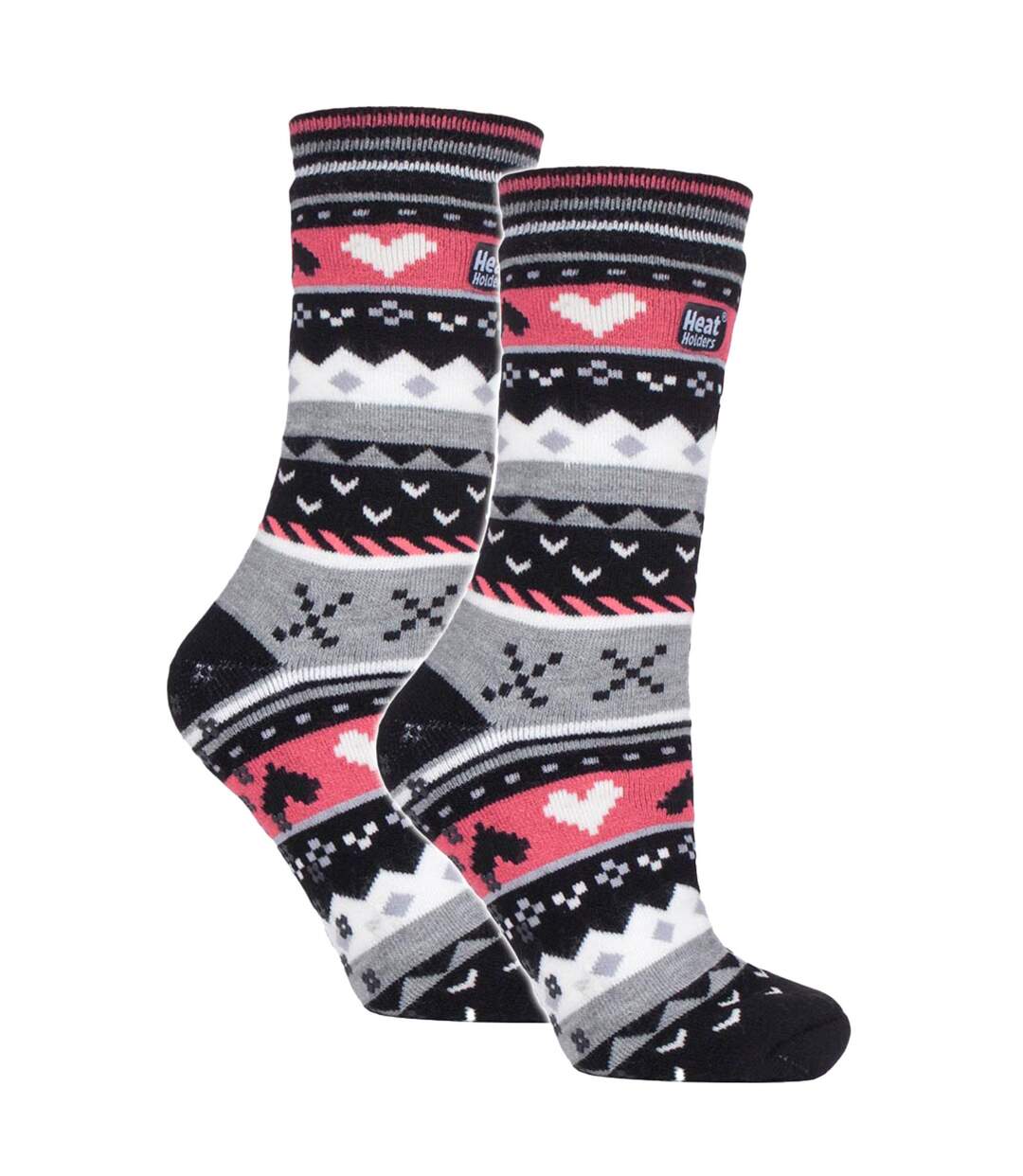 2 Pairs Womens Soul Warming Socks with Grips-1