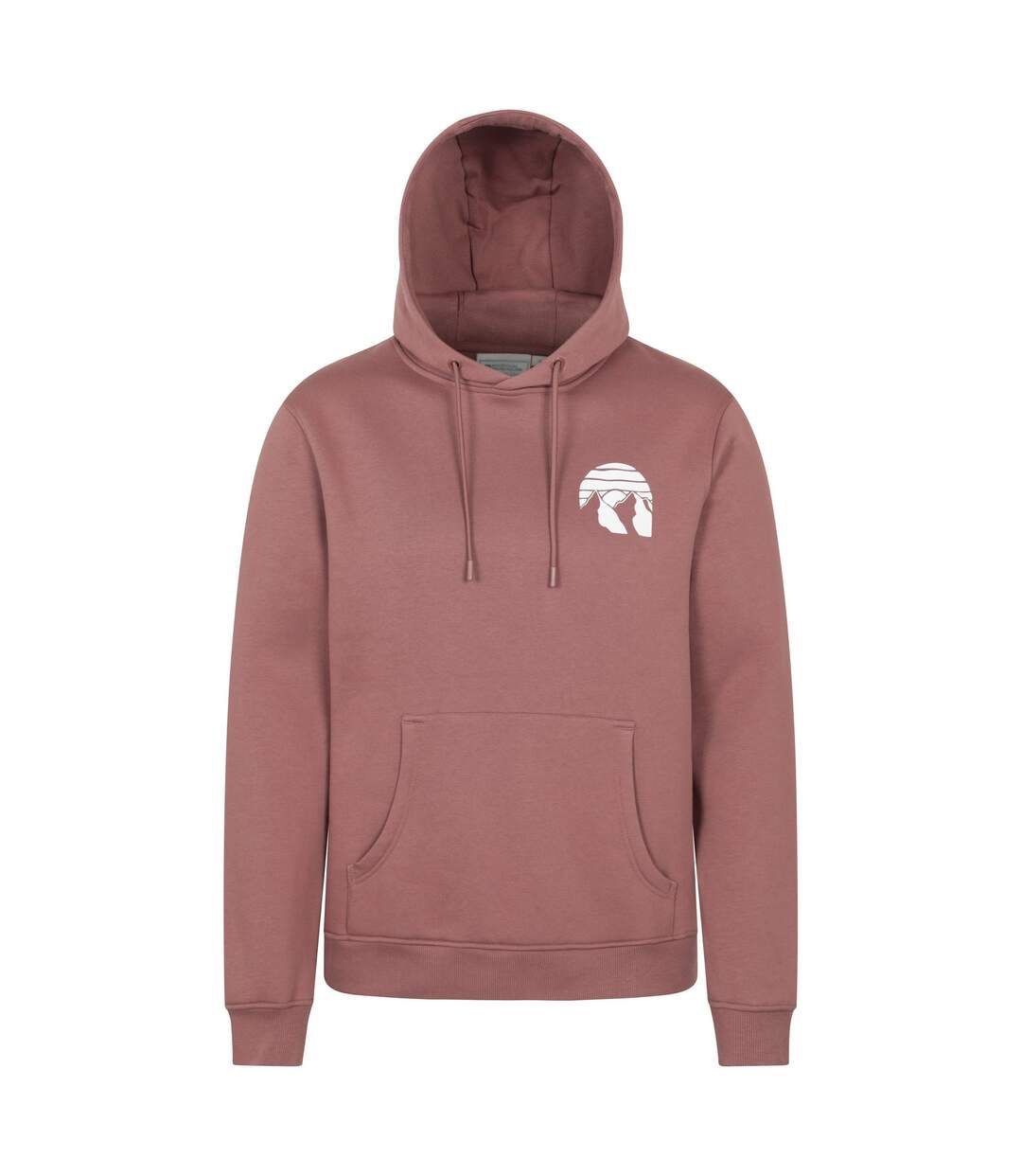 Mens Mountain Badge Hoodie Light Brown Mountain Warehouse-1