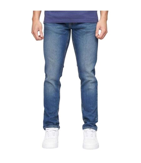 Mens Buraca Stonewashed Slim Jeans Blue Crosshatch