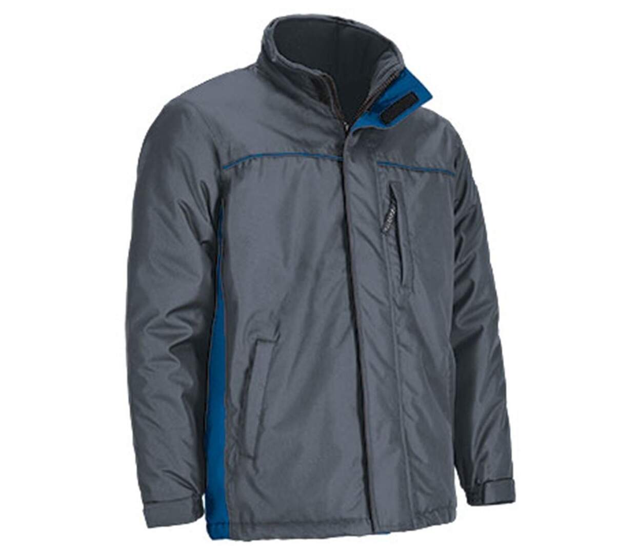 Parka de travail imperméable - Homme - REF THUNDER - gris ciment et bleu roi-1