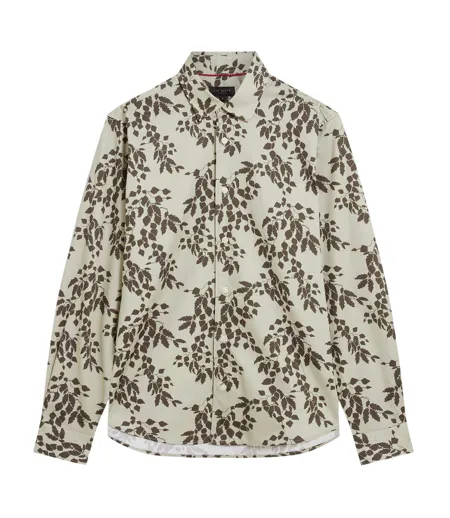 Chemise Manches Longues Motif/style Imprimé Feuillage Homme Vert Clair Ted Baker