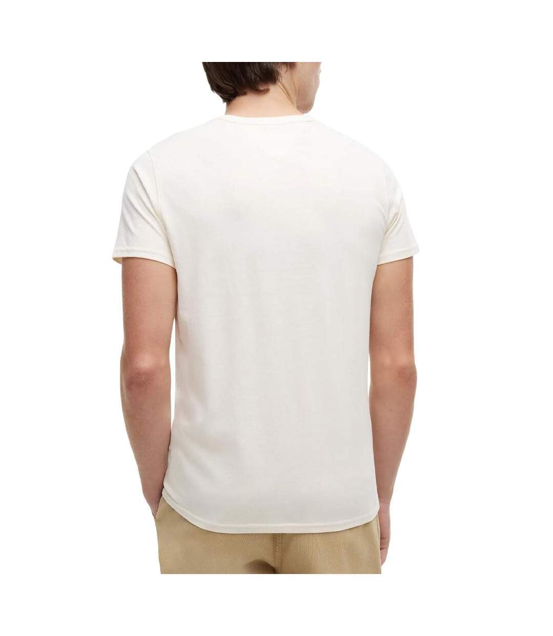 T-shirt beige clair homme tommy hilfiger tjm xslim jersey-2
