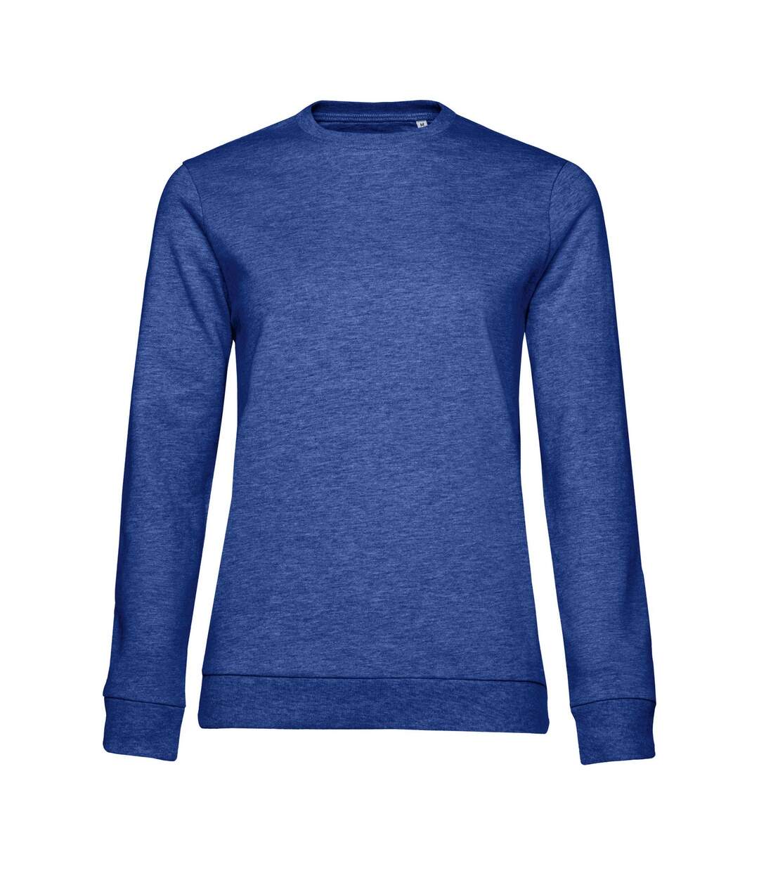 Sweat Manches Cousues Femme Bleu Roi Chiné B&C-1