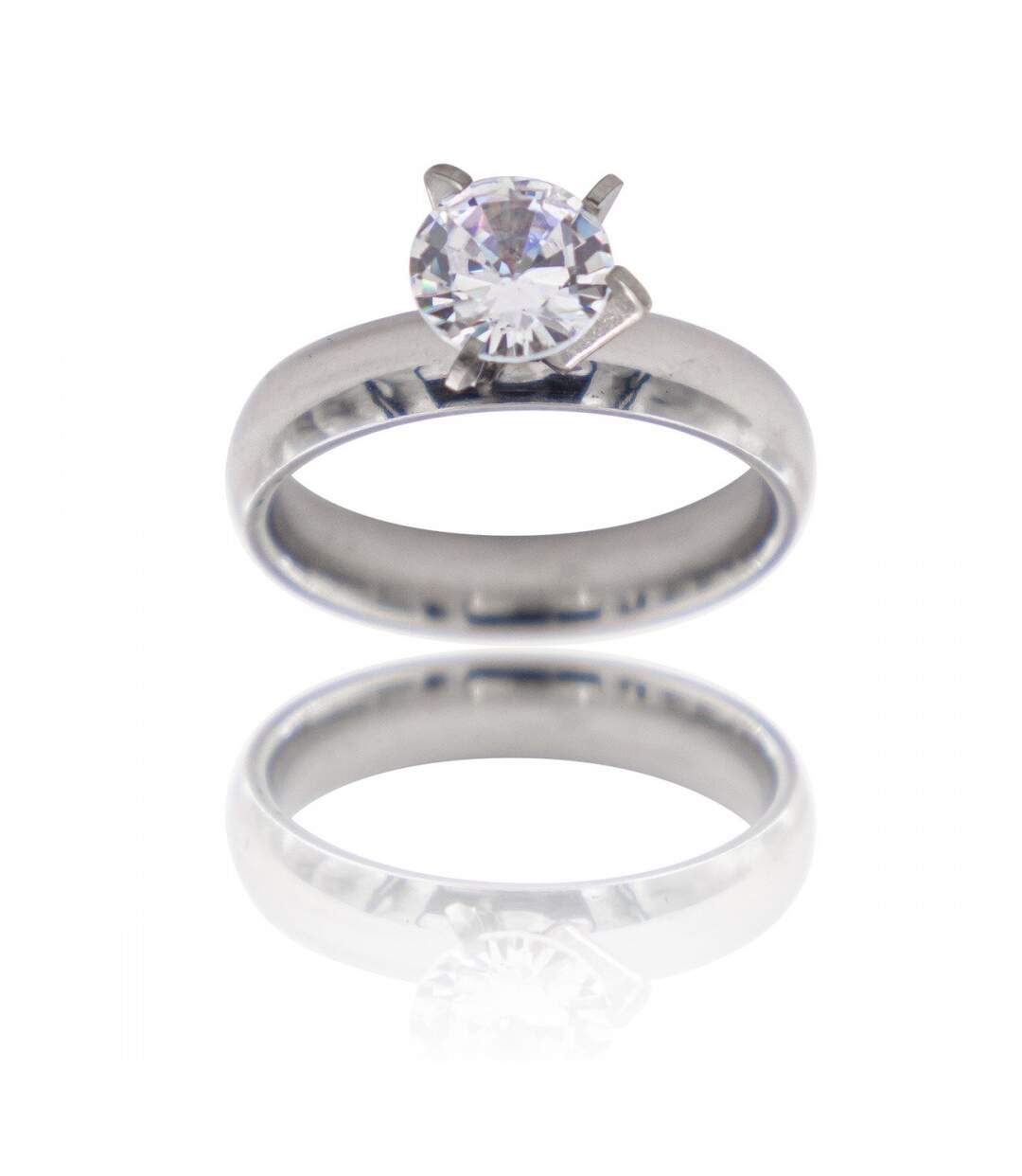 Bague Femme Acier Solitaire DIAMELA-1