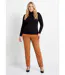 Pantalon droit taille élastiquée velours milleraies-3