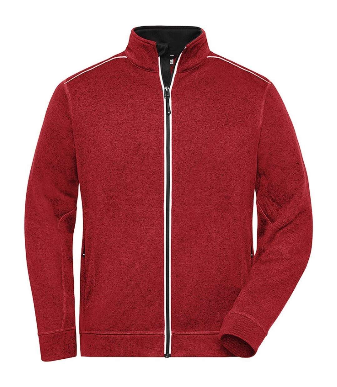 Veste zippée polaire workwear GRANDES TAILLES - homme - JN898C - rouge-1