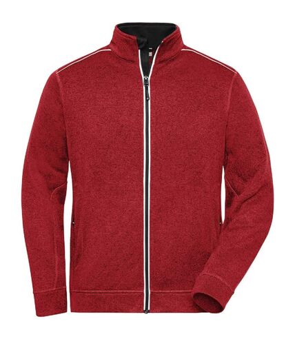 Veste zippée polaire workwear GRANDES TAILLES - homme - JN898C - rouge