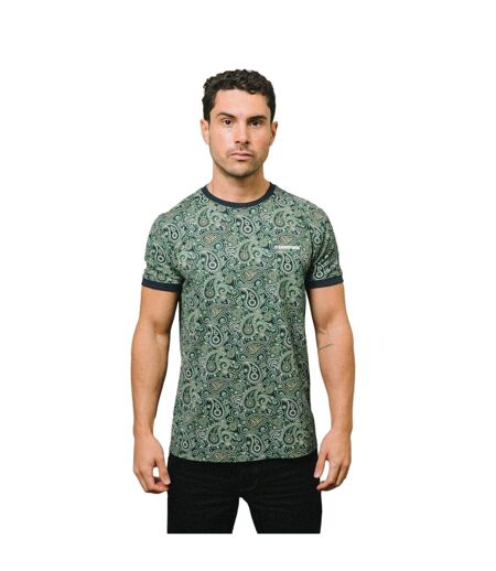 Mens Ss25 Paisley T-shirt Navy Grey Lambretta